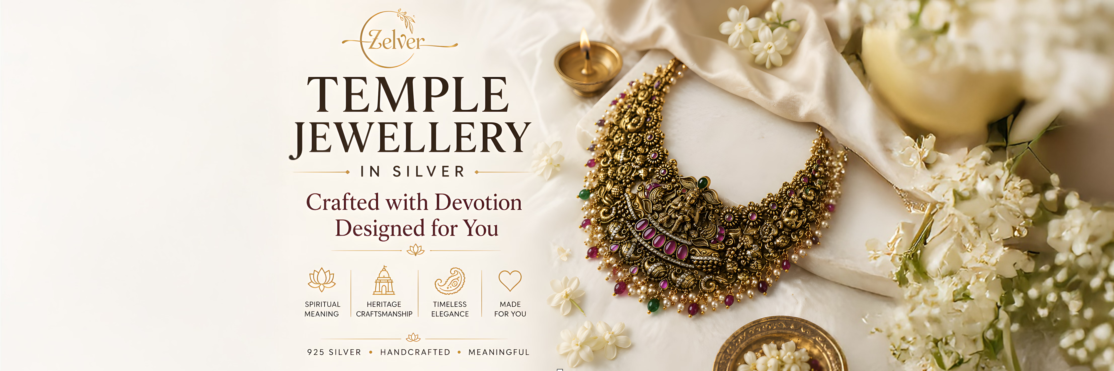 Temple Jewellery in Silver Crafted with Devotion Designed for You