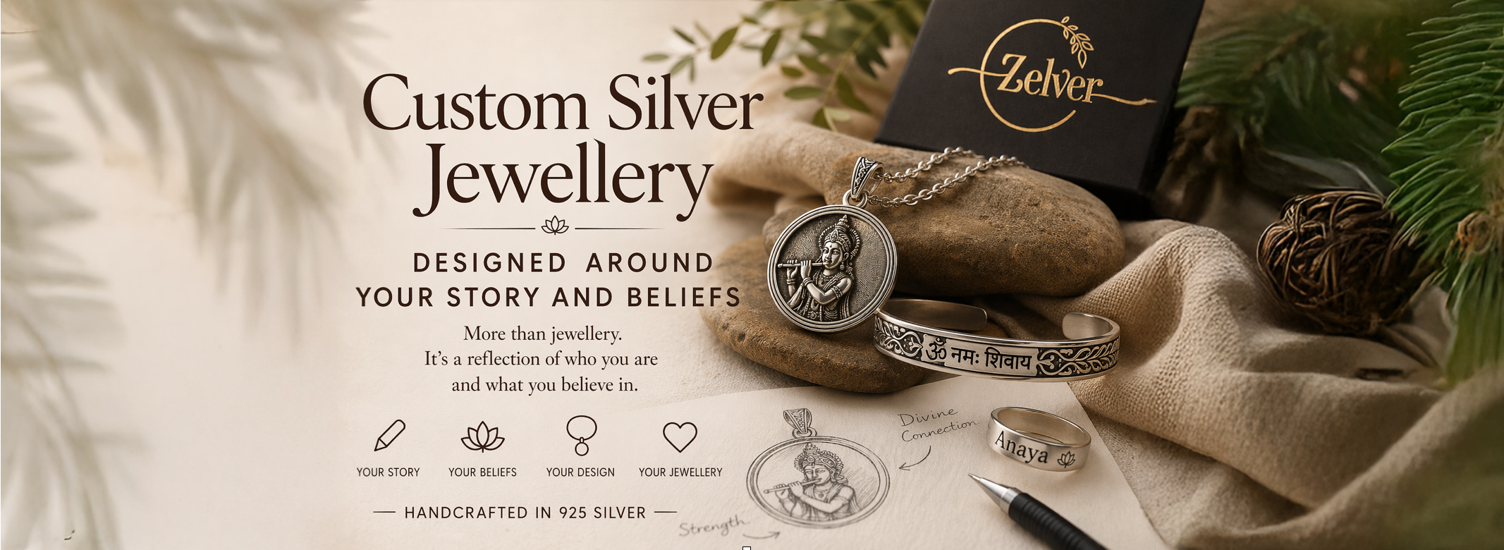 Custom Silver Jewellery Designed Around Your Story and Beliefs