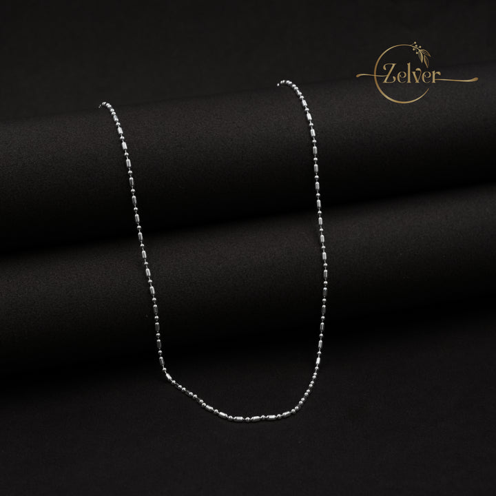 The Silver Capsule: Bar & Bead Chain | 925 Sterling Silver