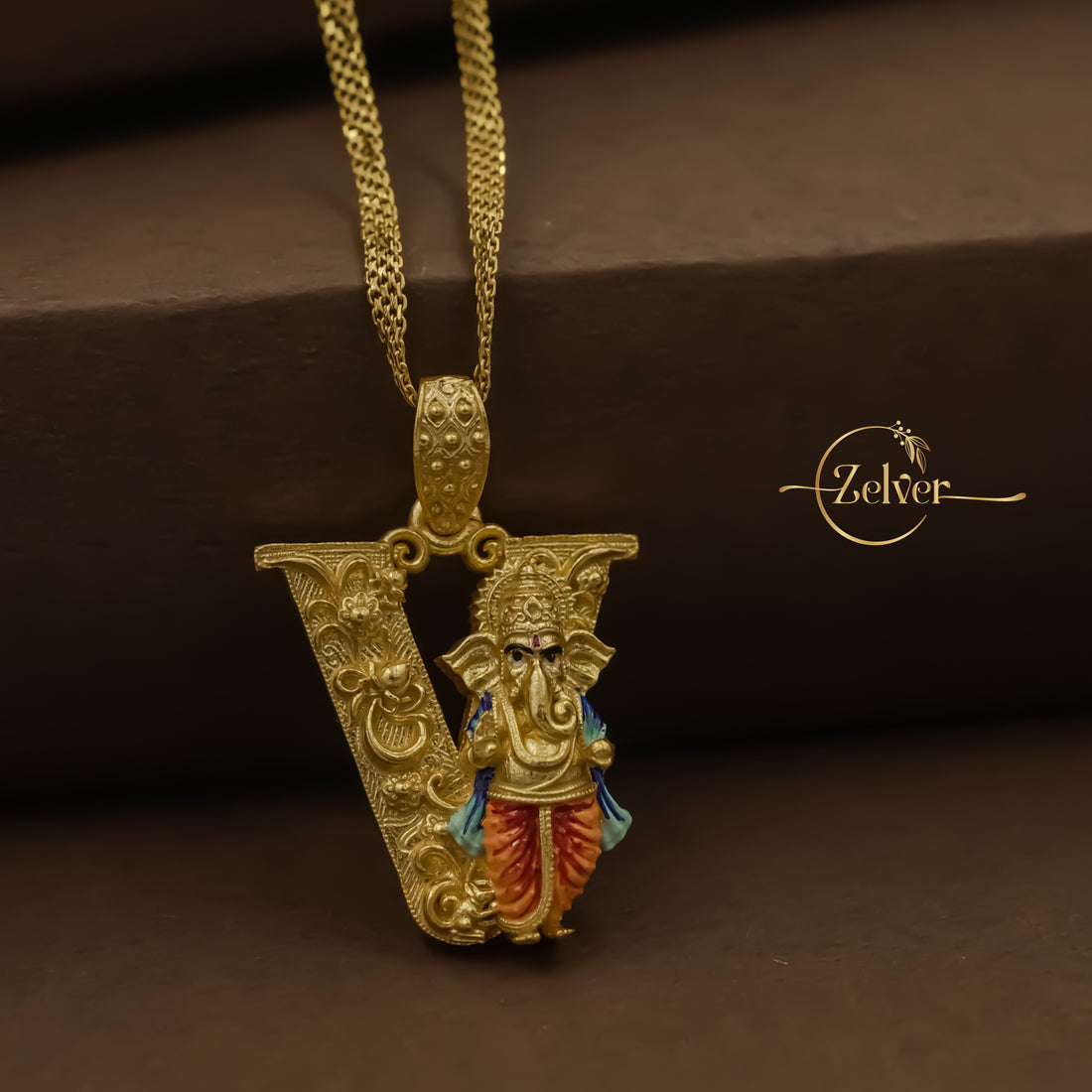 Divine Splendor – Ganesha 'V' Pendant