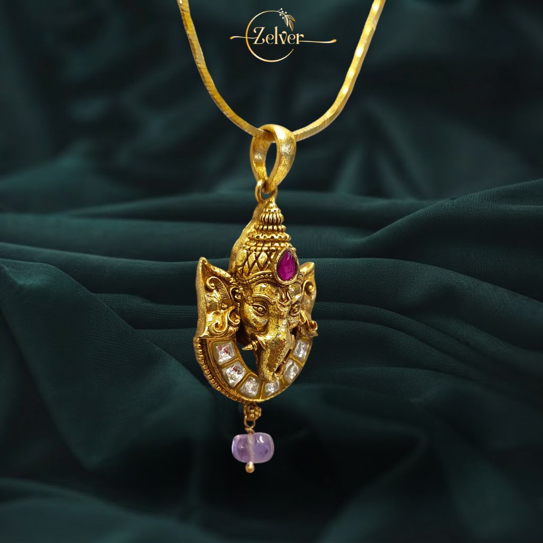Heritage Ganesha Silver Pendant