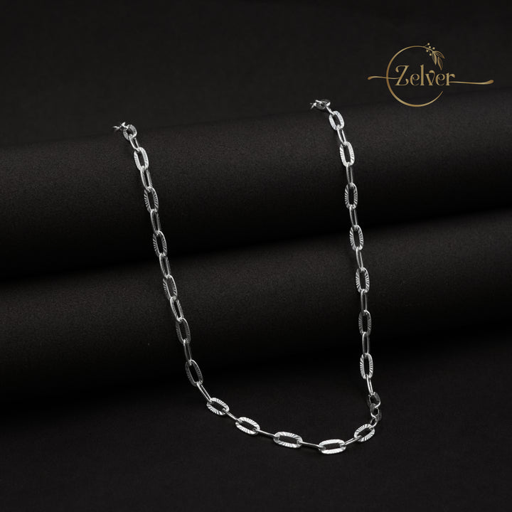 The Silver Sunburst: Textured Oval Link Chain | 925 Sterling Silver