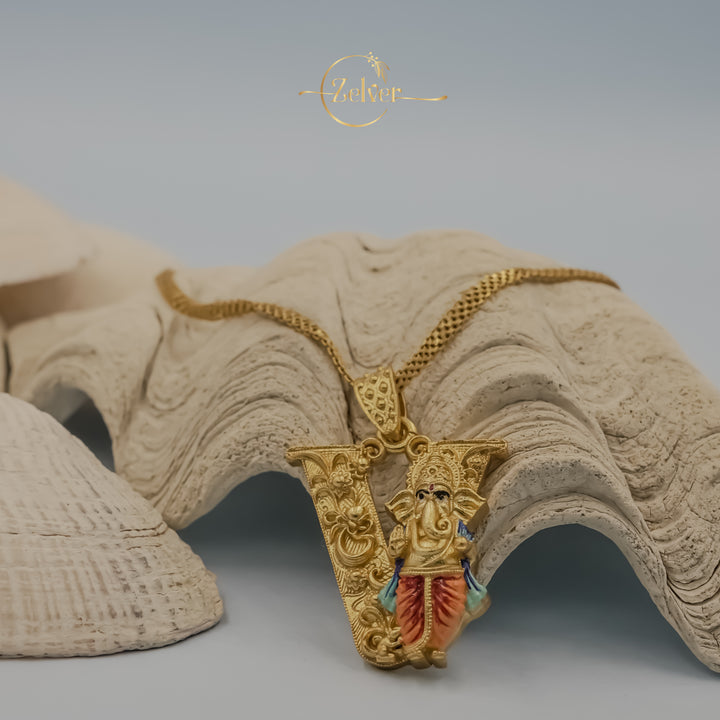 Divine Splendor – Ganesha 'V' Pendant