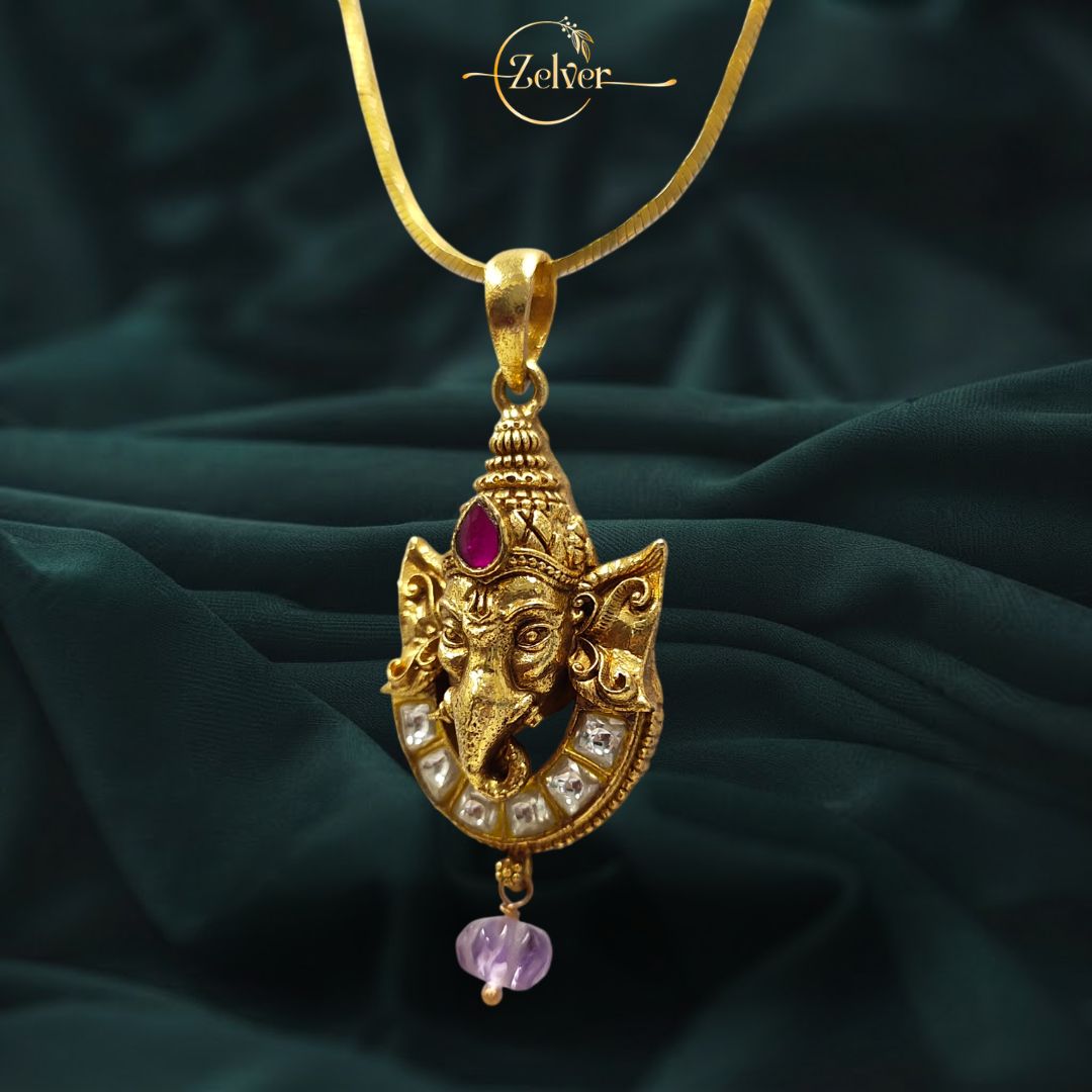 Heritage Ganesha Silver Pendant
