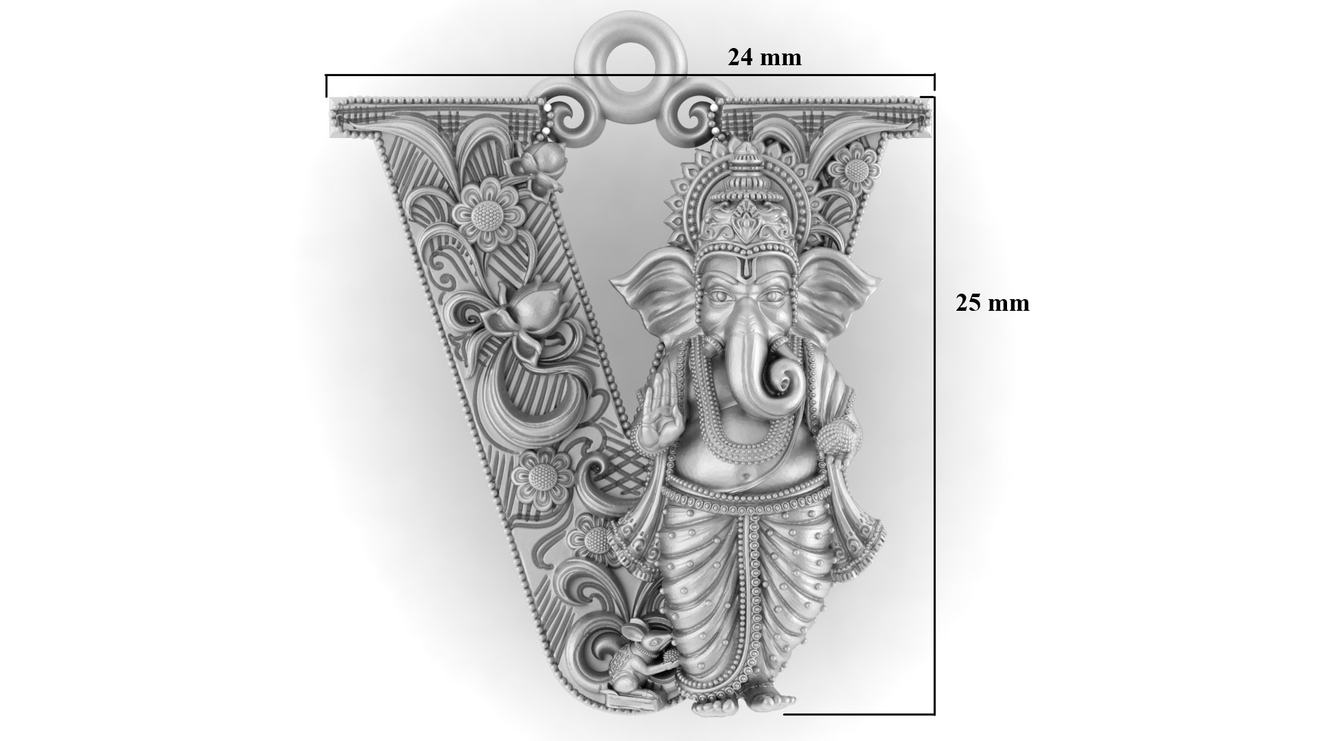 Divine Splendor – Ganesha 'V' Pendant