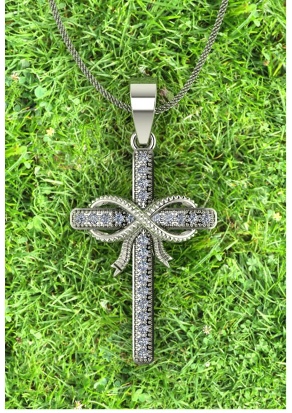 Gift of Faith Diamond-Finish Cross Pendant in 925 Sterling Silver