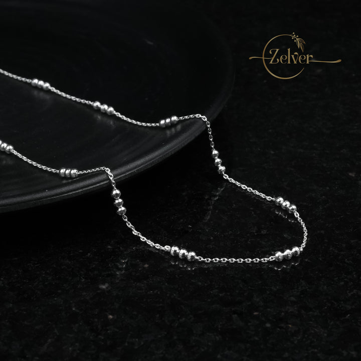 The Silver Stardust: Bead Station Chain | 925 Sterling Silver