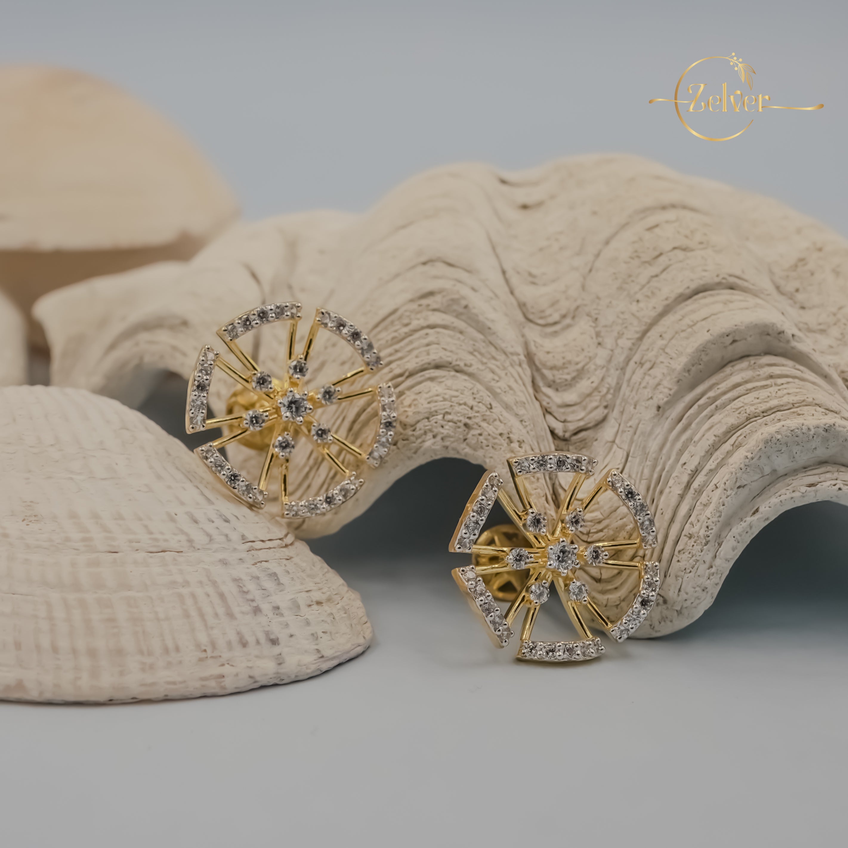 Floral Cluster Stud Earrings