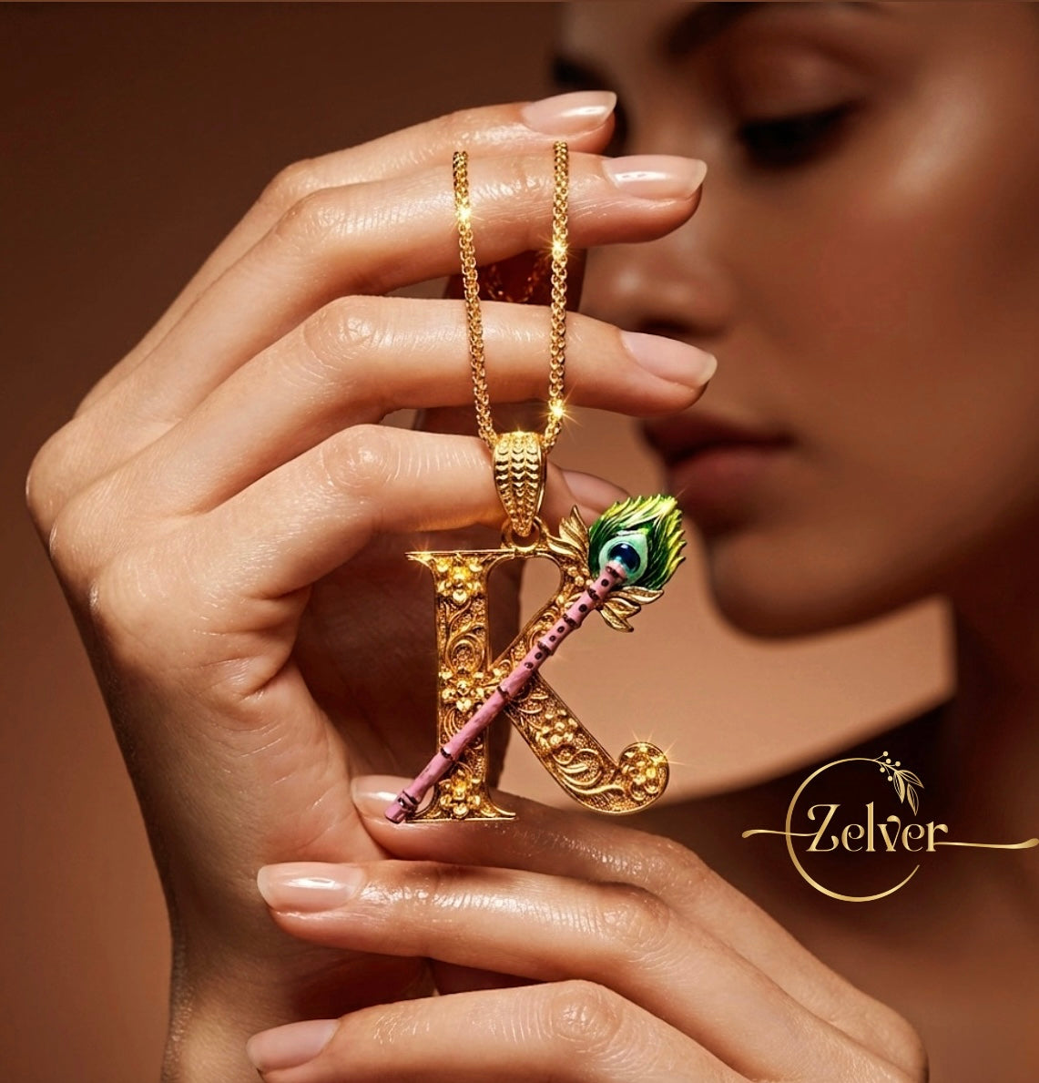 Divine Lord Krishna "K" Pendant