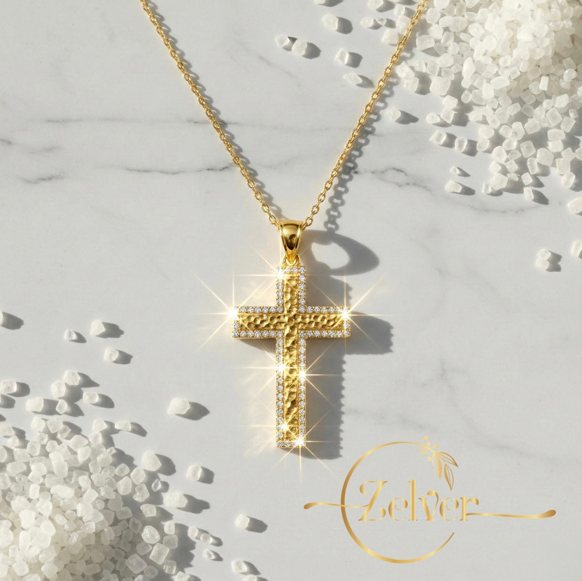 Divine Textured Cross Pendant | 925 Sterling Silver