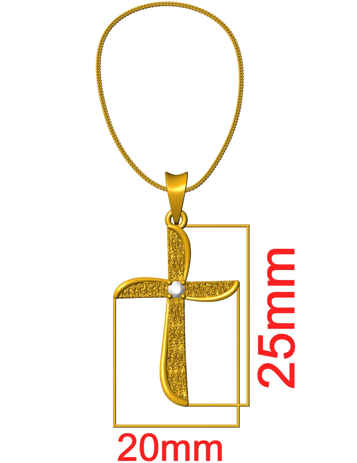 The Stardust Curve Cross Charm