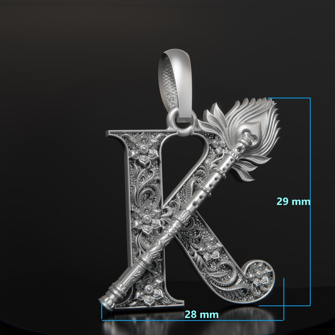 Divine Lord Krishna "K" Pendant