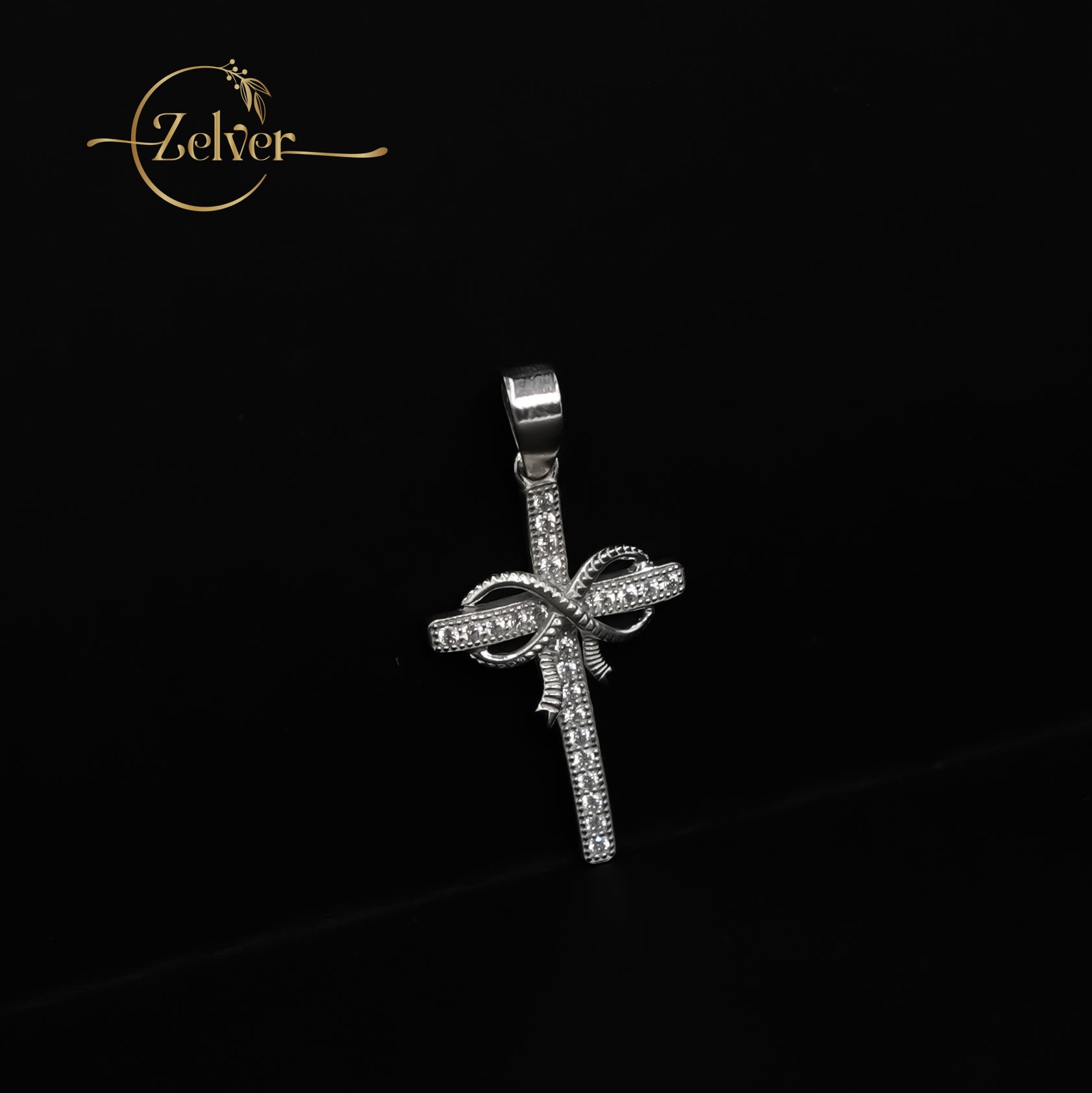 Gift of Faith Diamond-Finish Cross Pendant in 925 Sterling Silver