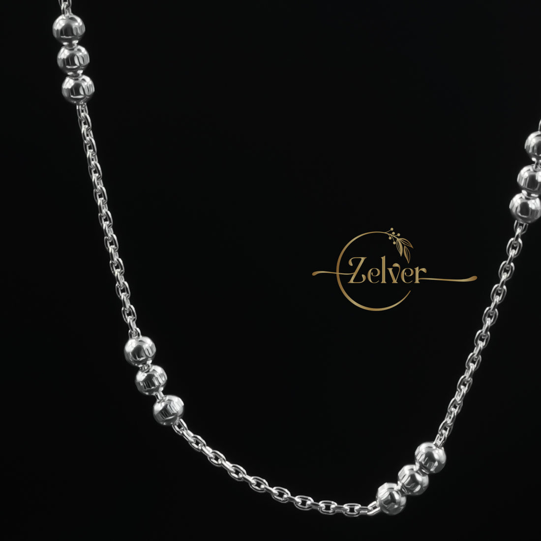 The Silver Stardust: Bead Station Chain | 925 Sterling Silver