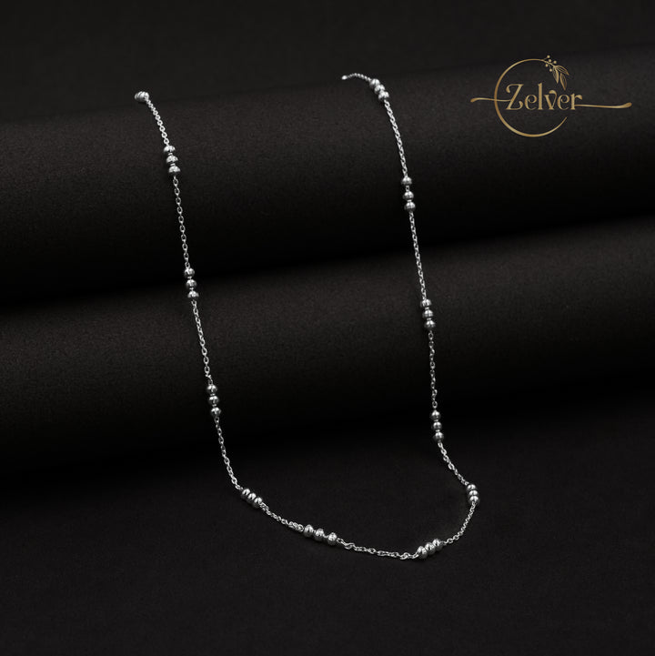 The Silver Stardust: Bead Station Chain | 925 Sterling Silver