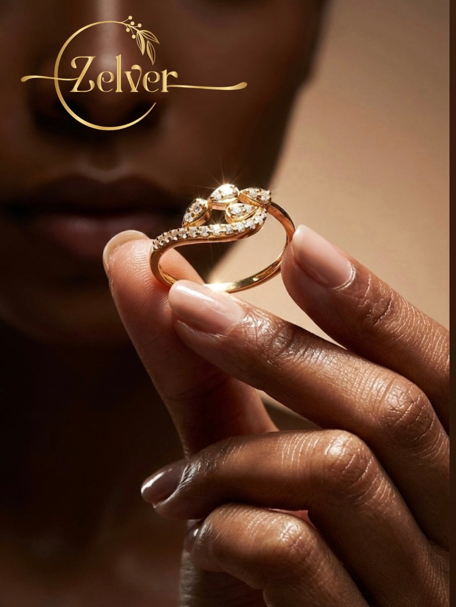 The Gilded Petal Ring | 925 Silver & Swarovski