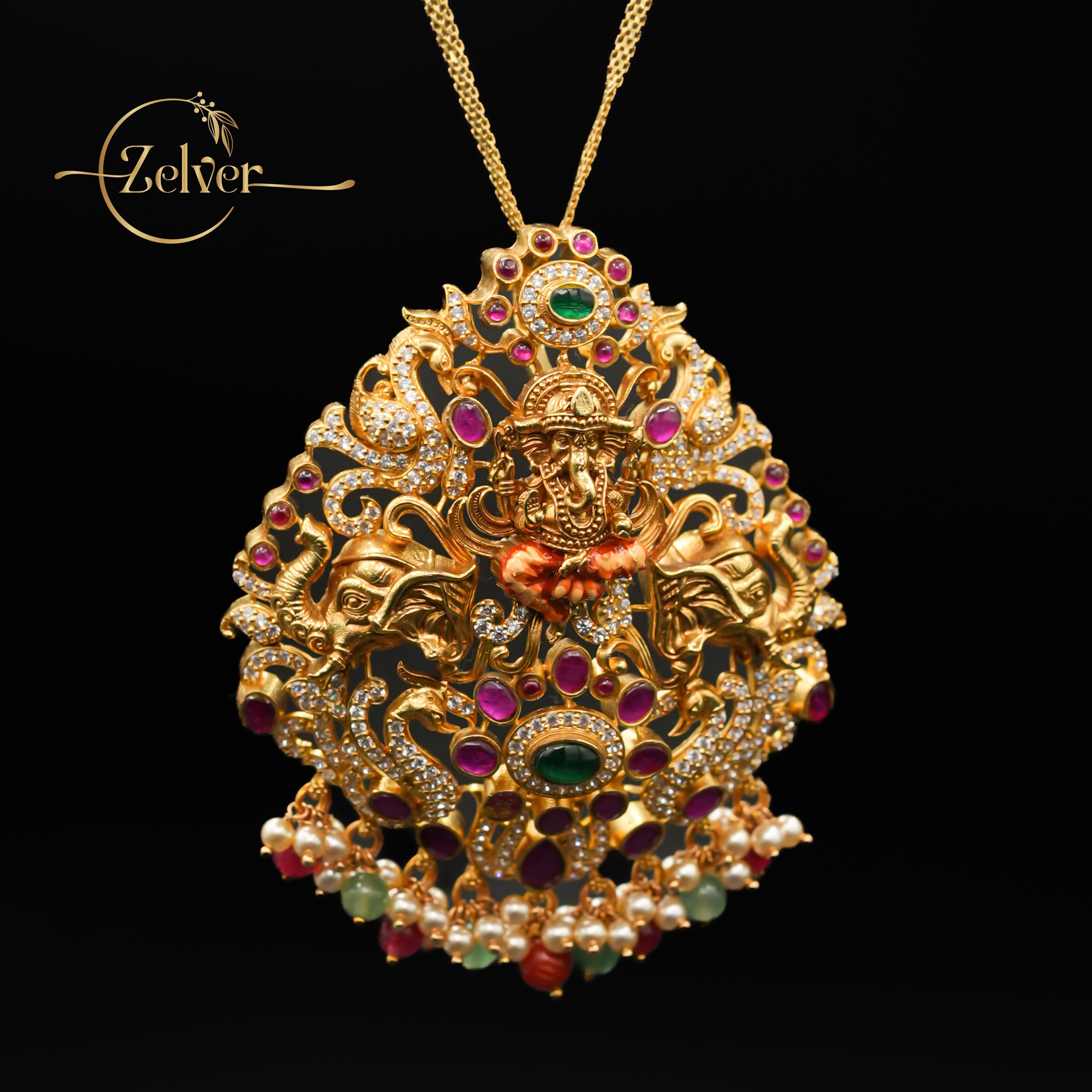 The Maha-Ganapati Grandeur: Heavy 28g Statement Pendant | Gold Plated Silver