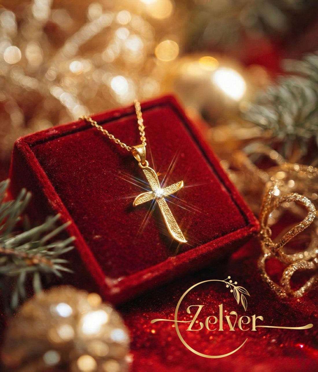 The Stardust Curve Cross Charm