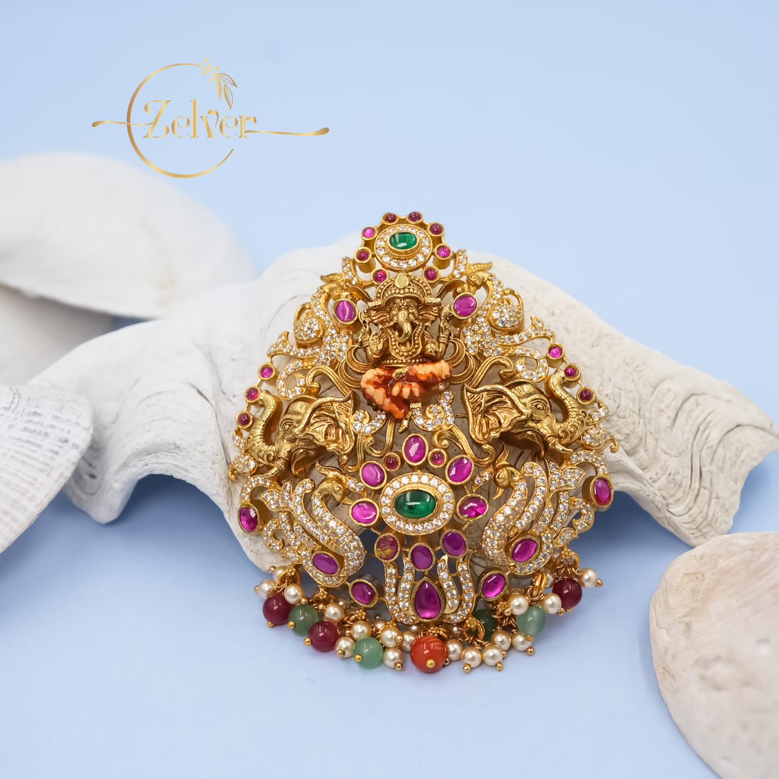 The Maha-Ganapati Grandeur: Heavy 28g Statement Pendant | Gold Plated Silver