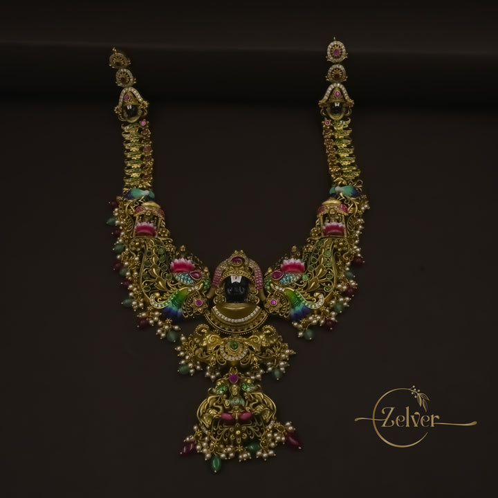 Shri Balaji Antique Finish Temple Necklace