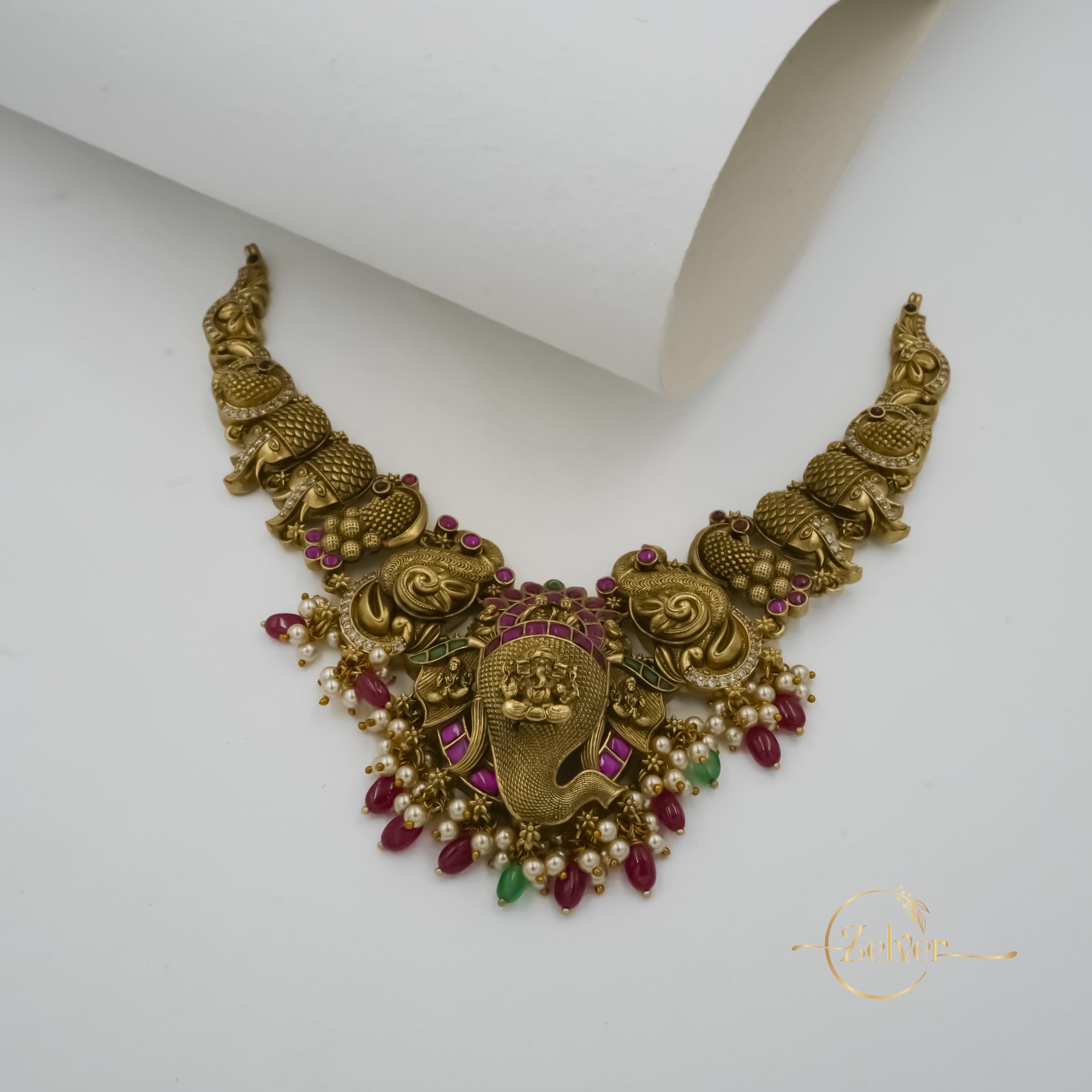 Vighnaharta Ganesha Royal Temple Necklace