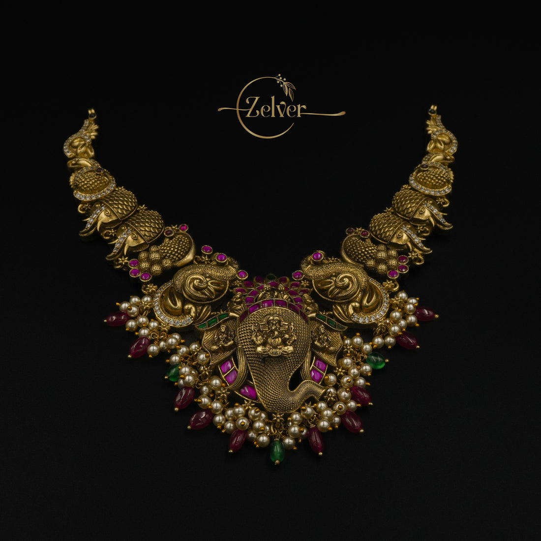 Vighnaharta Ganesha Royal Temple Necklace