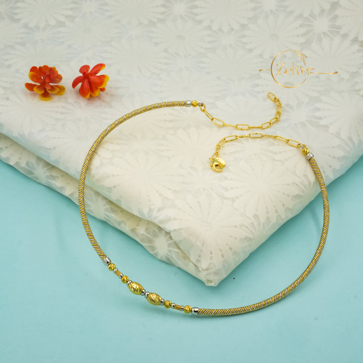 Dual-Tone Twisted Rope Hasli Necklace in 925 Sterling Silver