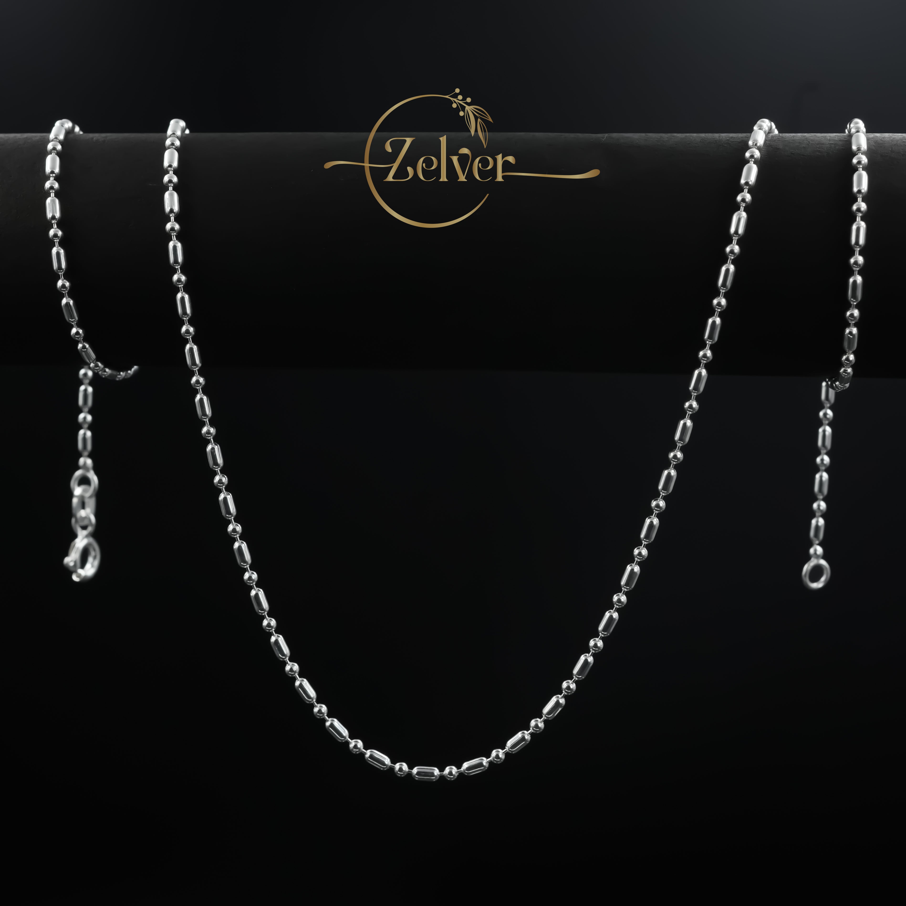 The Silver Capsule: Bar & Bead Chain | 925 Sterling Silver