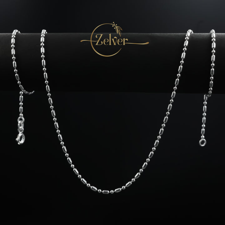The Silver Capsule: Bar & Bead Chain | 925 Sterling Silver