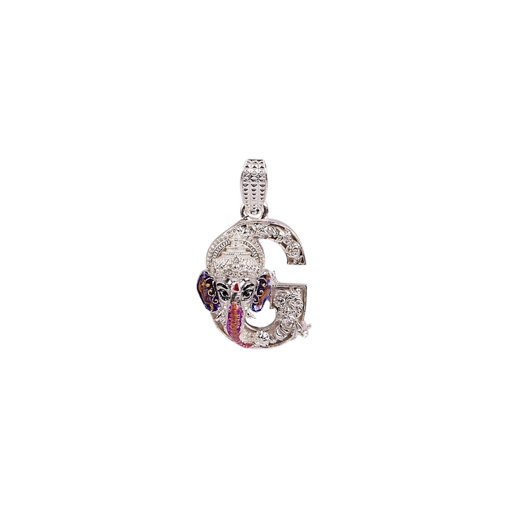 Divine Radiance – Ganesha ‘G’ Pendant with Enamel
