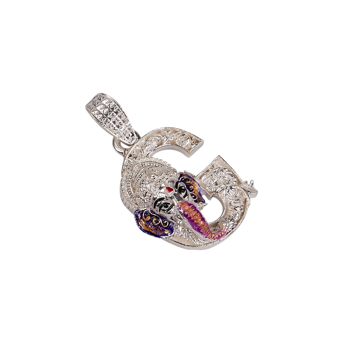 Divine Radiance – Ganesha ‘G’ Pendant with Enamel