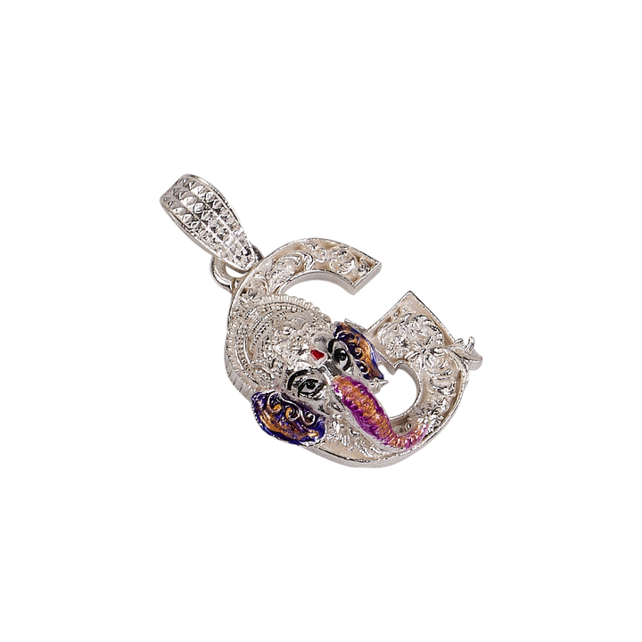 Divine Radiance – Ganesha ‘G’ Pendant with Enamel
