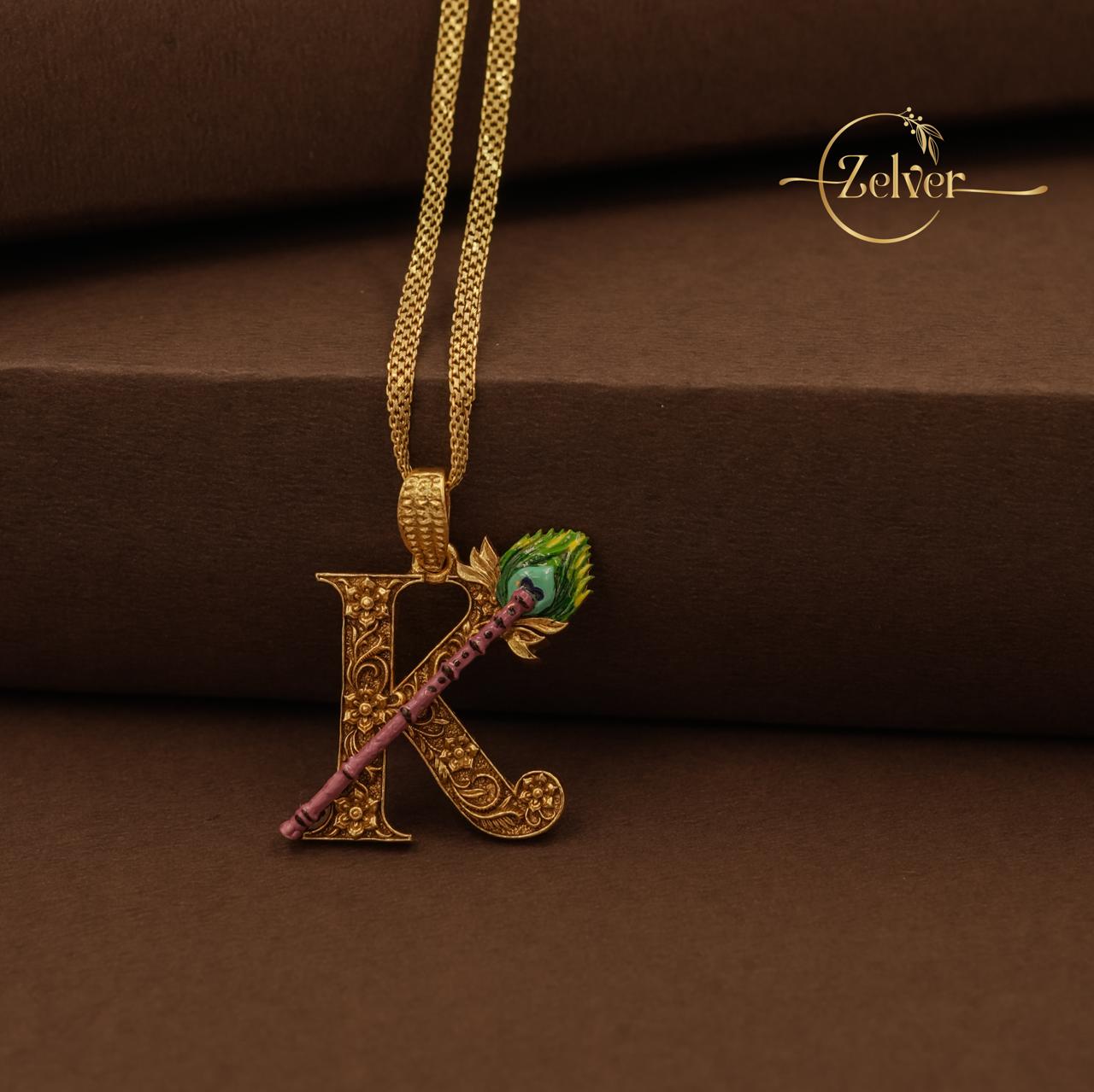 Divine Lord Krishna "K" Pendant
