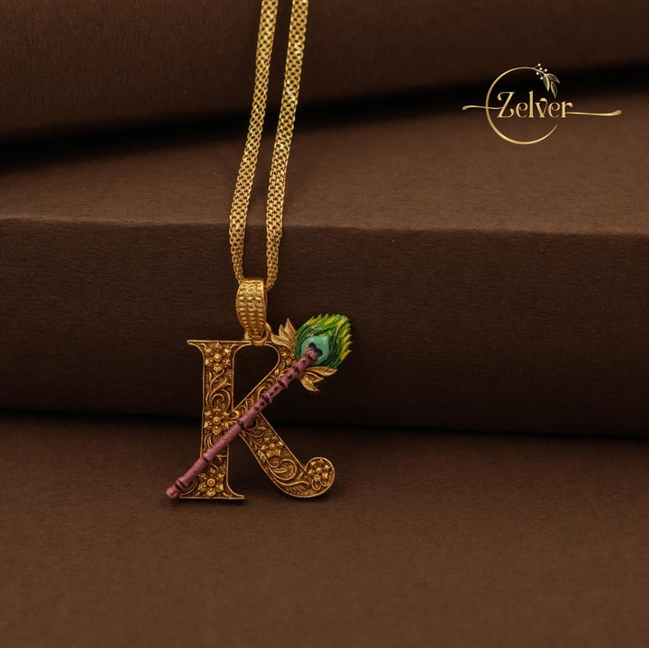 Divine Lord Krishna "K" Pendant