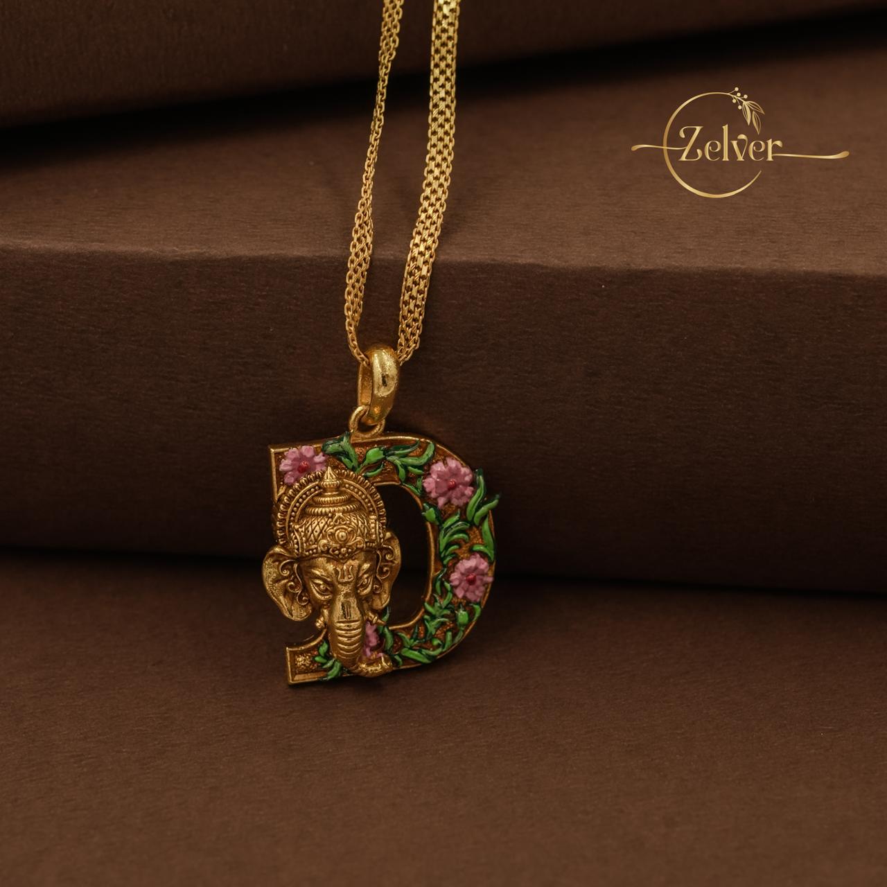 Ganesha Initial "D"" Pendant