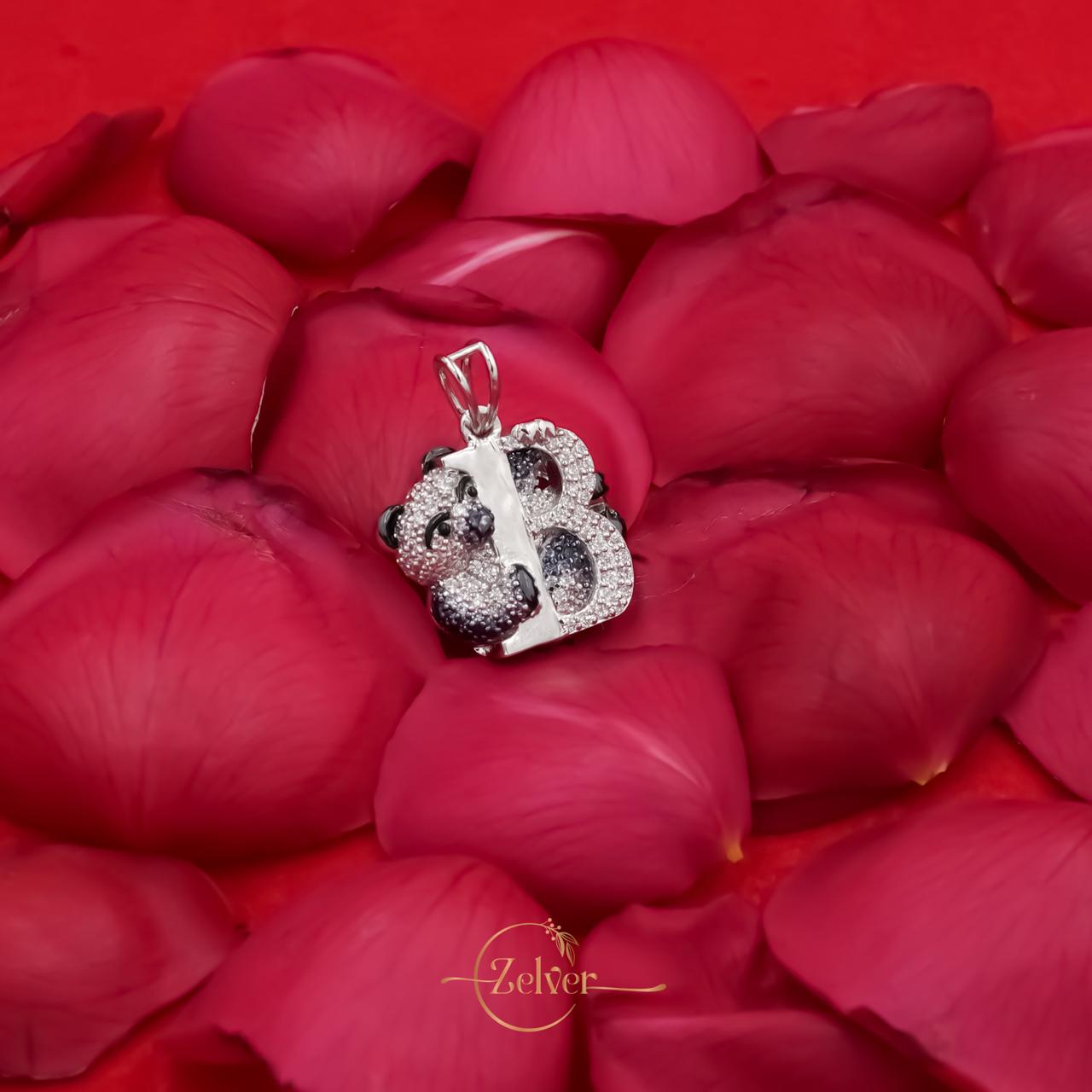 Panda Initial "B" pendant