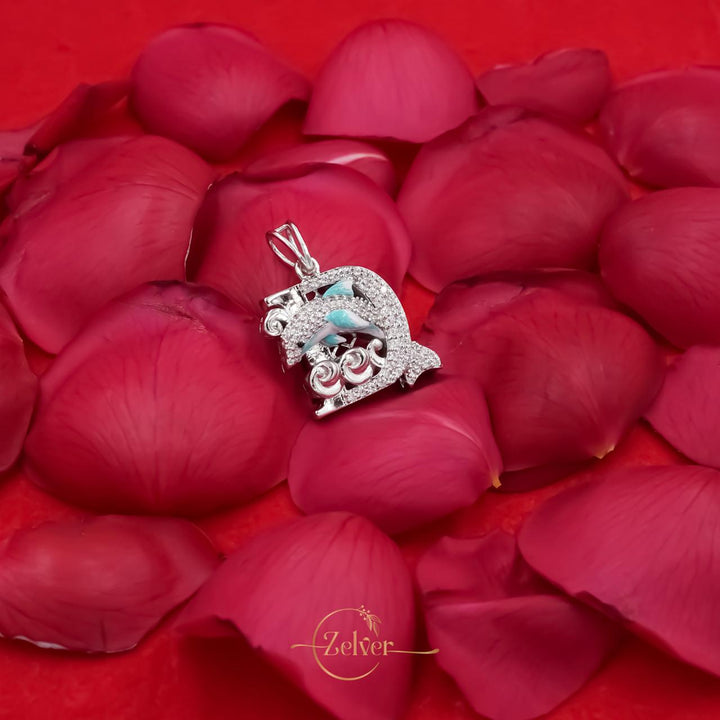 Ocean Wave Dolphin Pendant