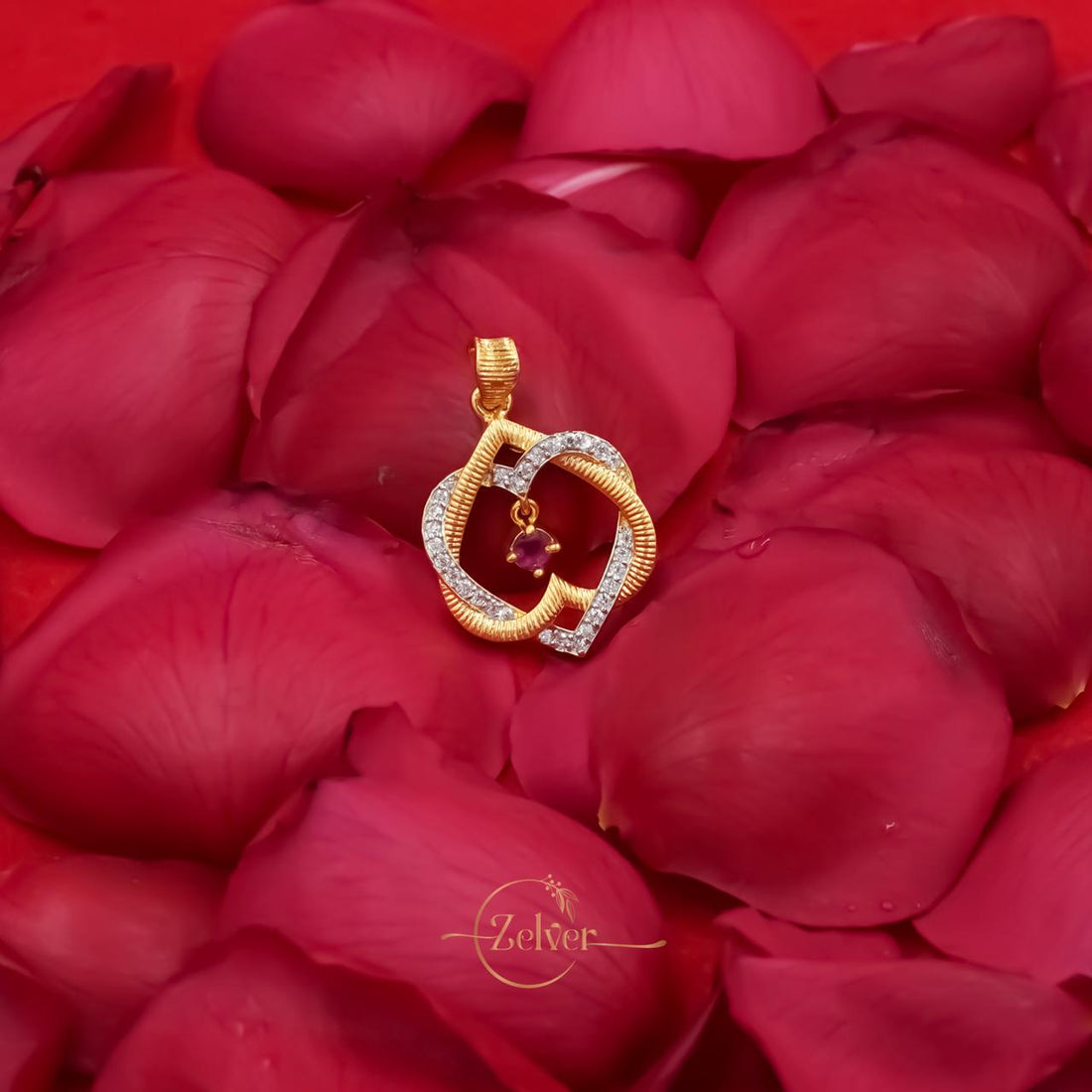 Weave Heart Drop Pendant