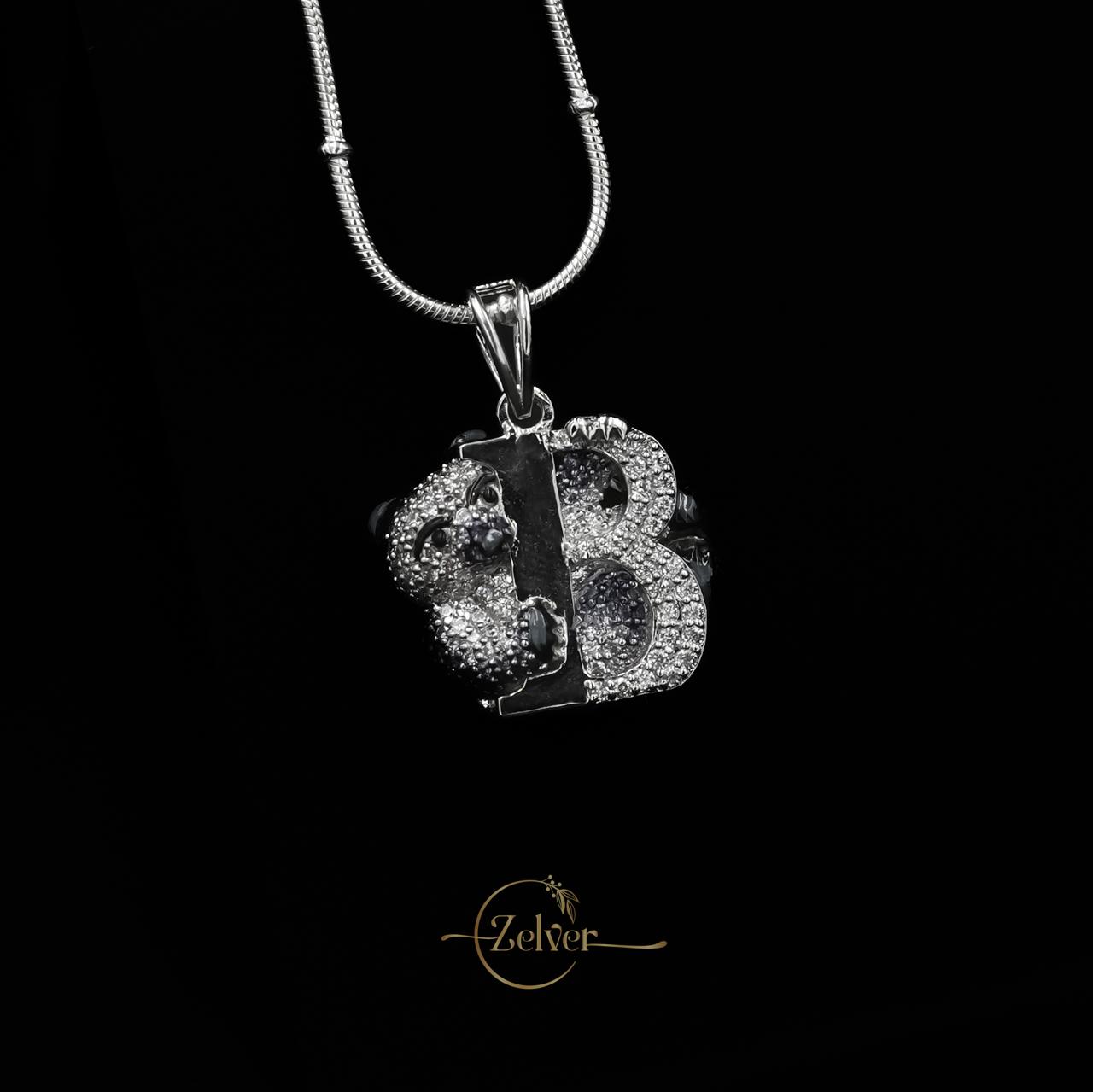 Panda Initial "B" pendant