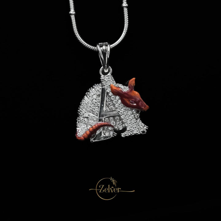 Deer Initial "A" pendant