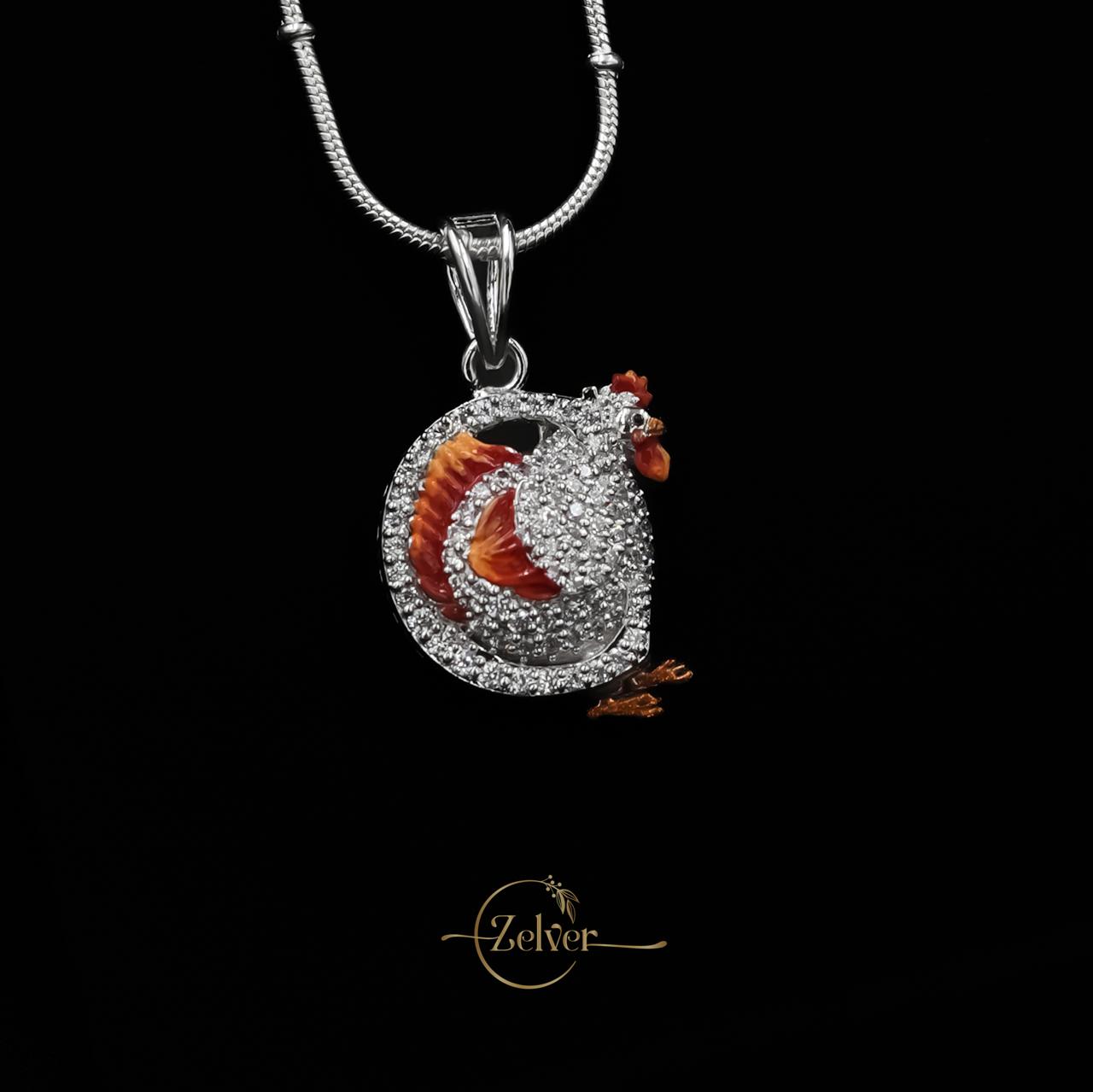 Hen Initial "C" pendant