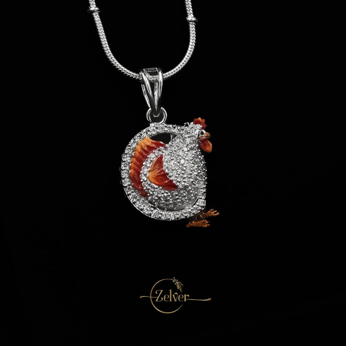 Hen Initial "C" pendant