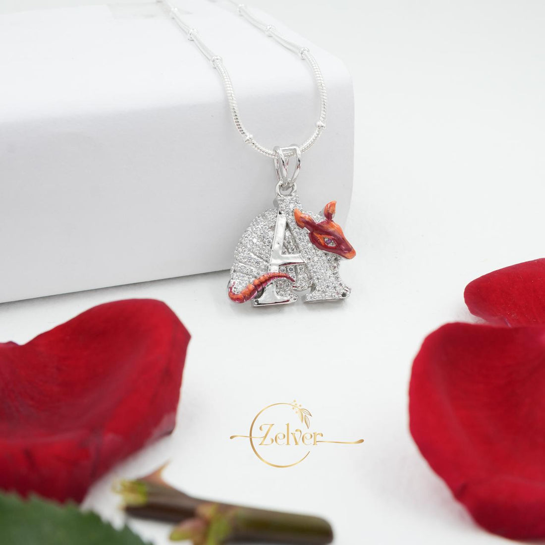 Deer Initial "A" pendant