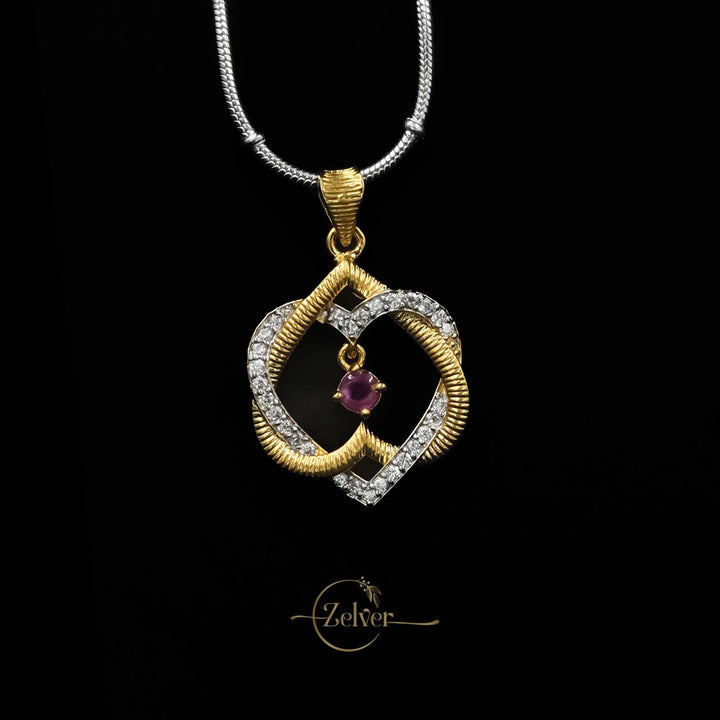 Weave Heart Drop Pendant