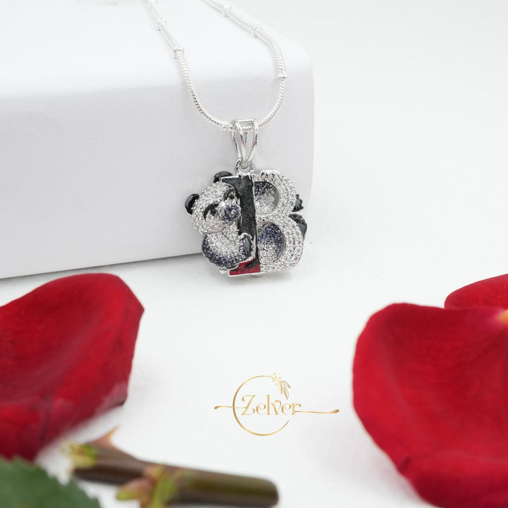 Panda Initial "B" pendant