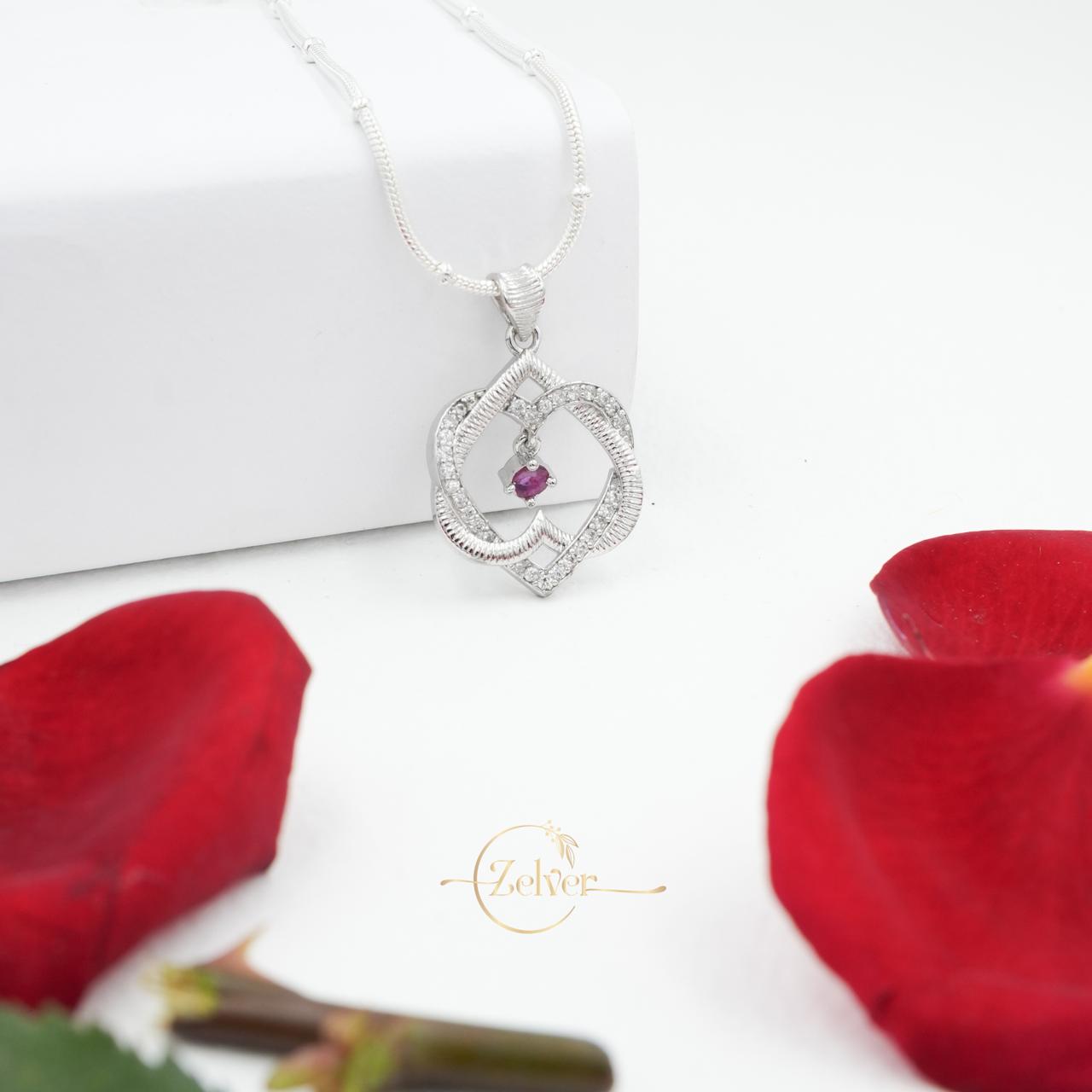 Weave Heart Drop Pendant