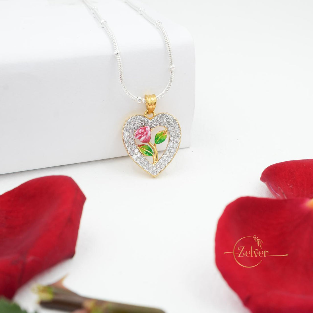 Eternal Rose Heart Pendant
