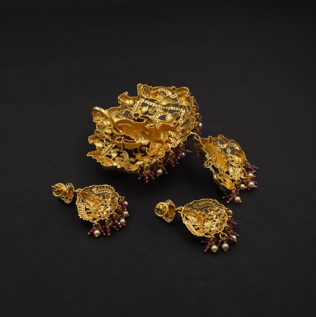 Lakshmi–Balaji Bridal Temple Pendant Set