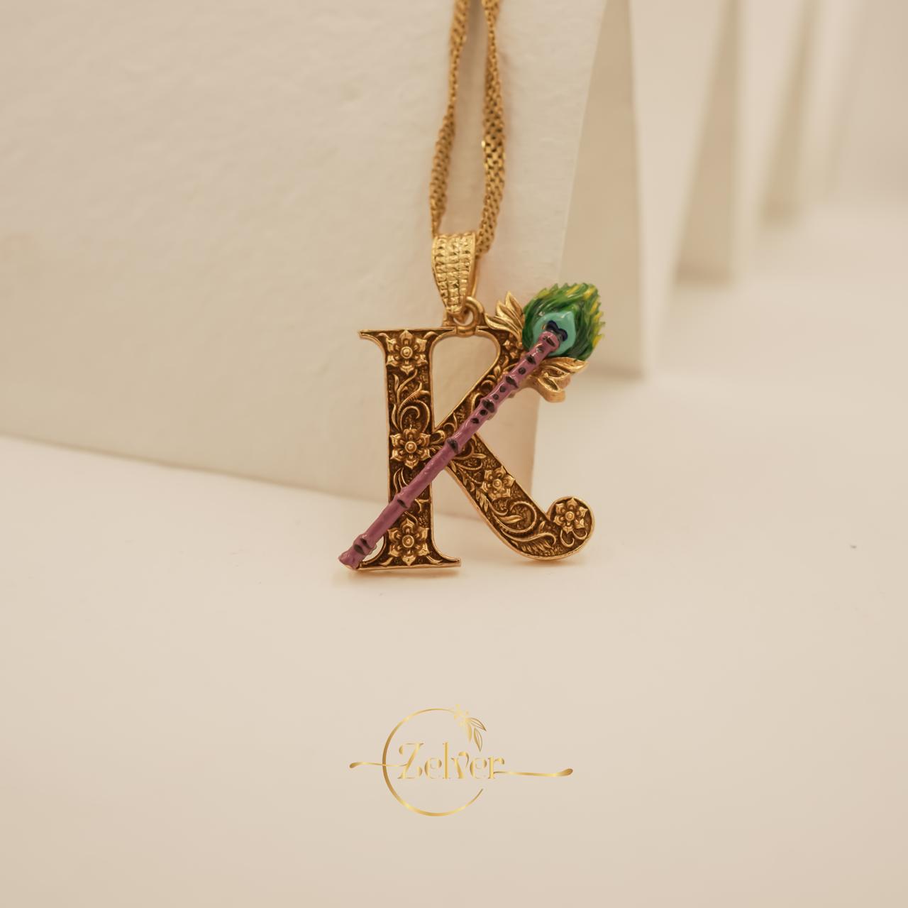 Divine Lord Krishna "K" Pendant