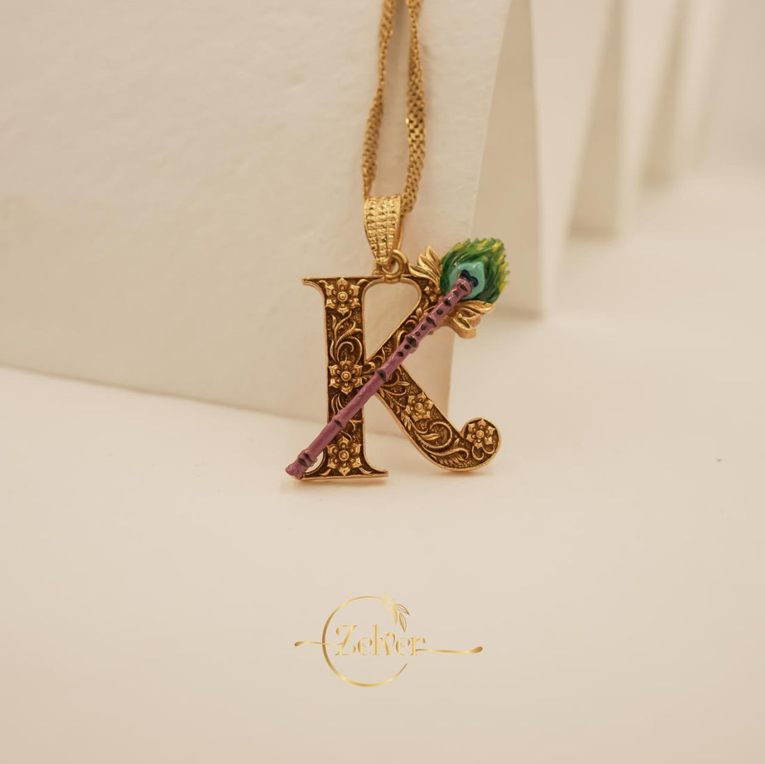 Divine Lord Krishna "K" Pendant